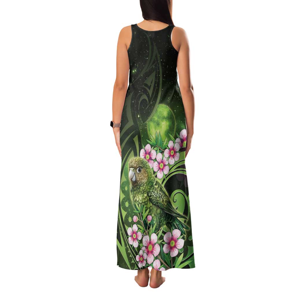 New Zealand Aotearoa Kakapo Family Matching Tank Maxi Dress and Hawaiian Shirt Maori Pattern With Manuka Galaxy Style LT05 - Polynesian Pride