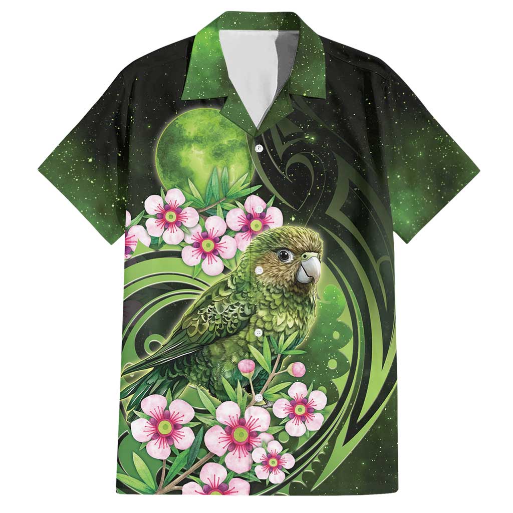New Zealand Aotearoa Kakapo Hawaiian Shirt Maori Pattern With Manuka Galaxy Style - Polynesian Pride