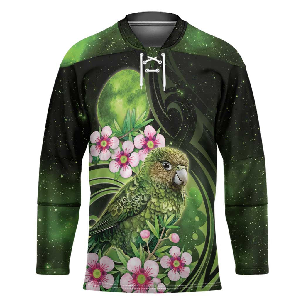 New Zealand Aotearoa Kakapo Hockey Jersey Maori Pattern With Manuka Galaxy Style - Polynesian Pride