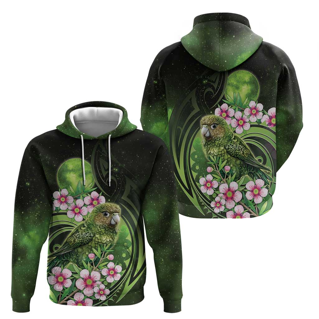 New Zealand Aotearoa Kakapo Hoodie Maori Pattern With Manuka Galaxy Style - Polynesian Pride
