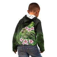 New Zealand Aotearoa Kakapo Kid Hoodie Maori Pattern With Manuka Galaxy Style - Polynesian Pride