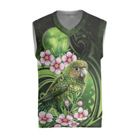 New Zealand Aotearoa Kakapo Christmas Knitted V-Neck Vest Maori Pattern With Manuka Galaxy Style LT05 Green - Polynesian Pride