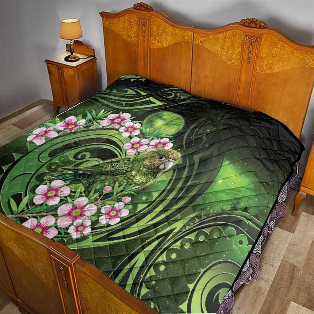 New Zealand Aotearoa Kakapo Quilt Maori Pattern With Manuka Galaxy Style - Polynesian Pride