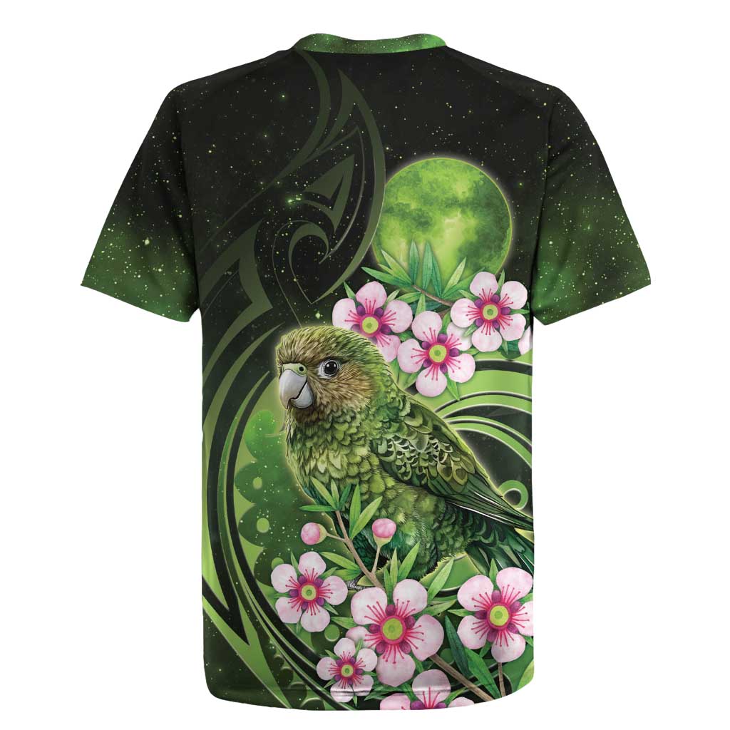 New Zealand Aotearoa Kakapo Rugby Jersey Maori Pattern With Manuka Galaxy Style - undefined