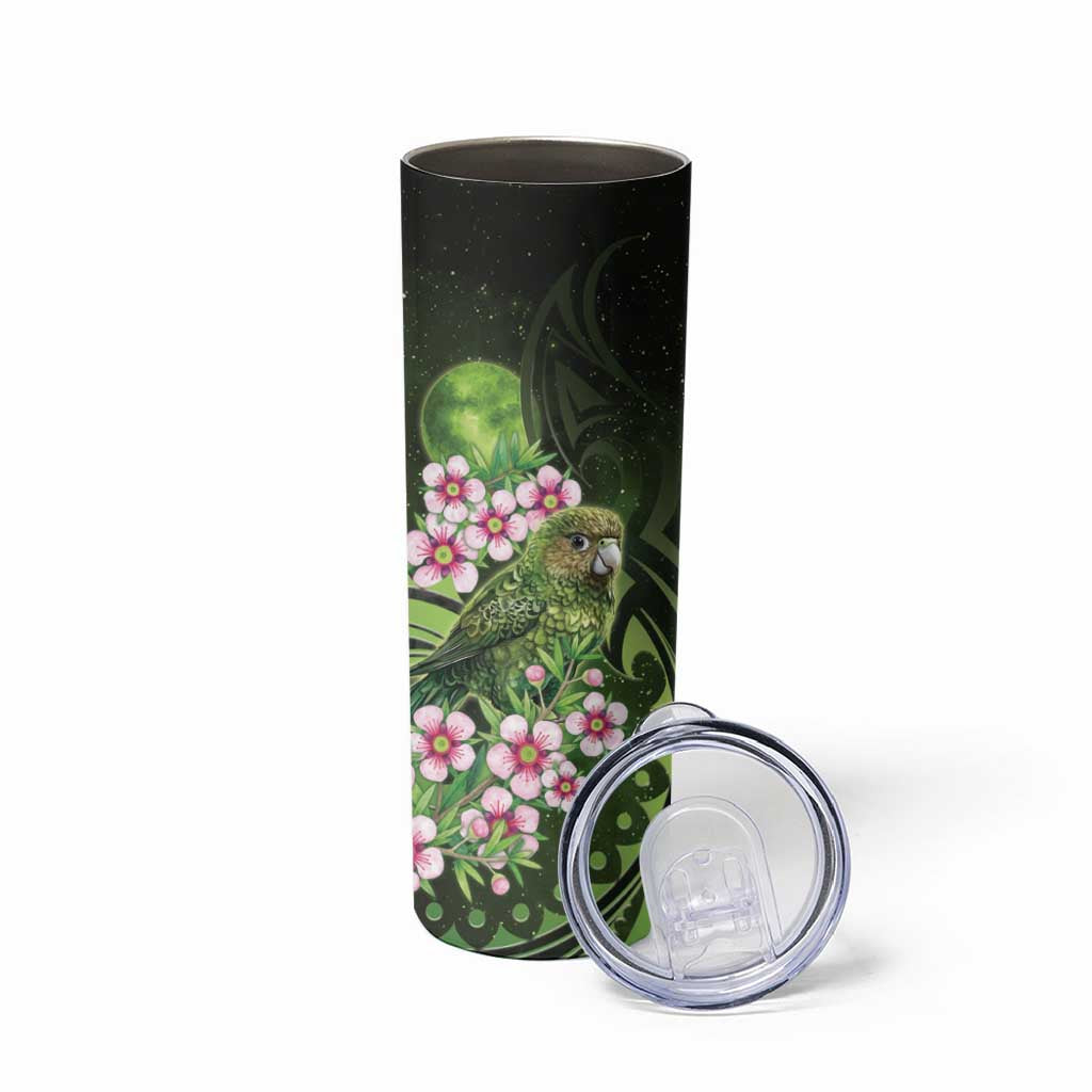 New Zealand Aotearoa Kakapo Skinny Tumbler Maori Pattern With Manuka Galaxy Style LT05 - Polynesian Pride