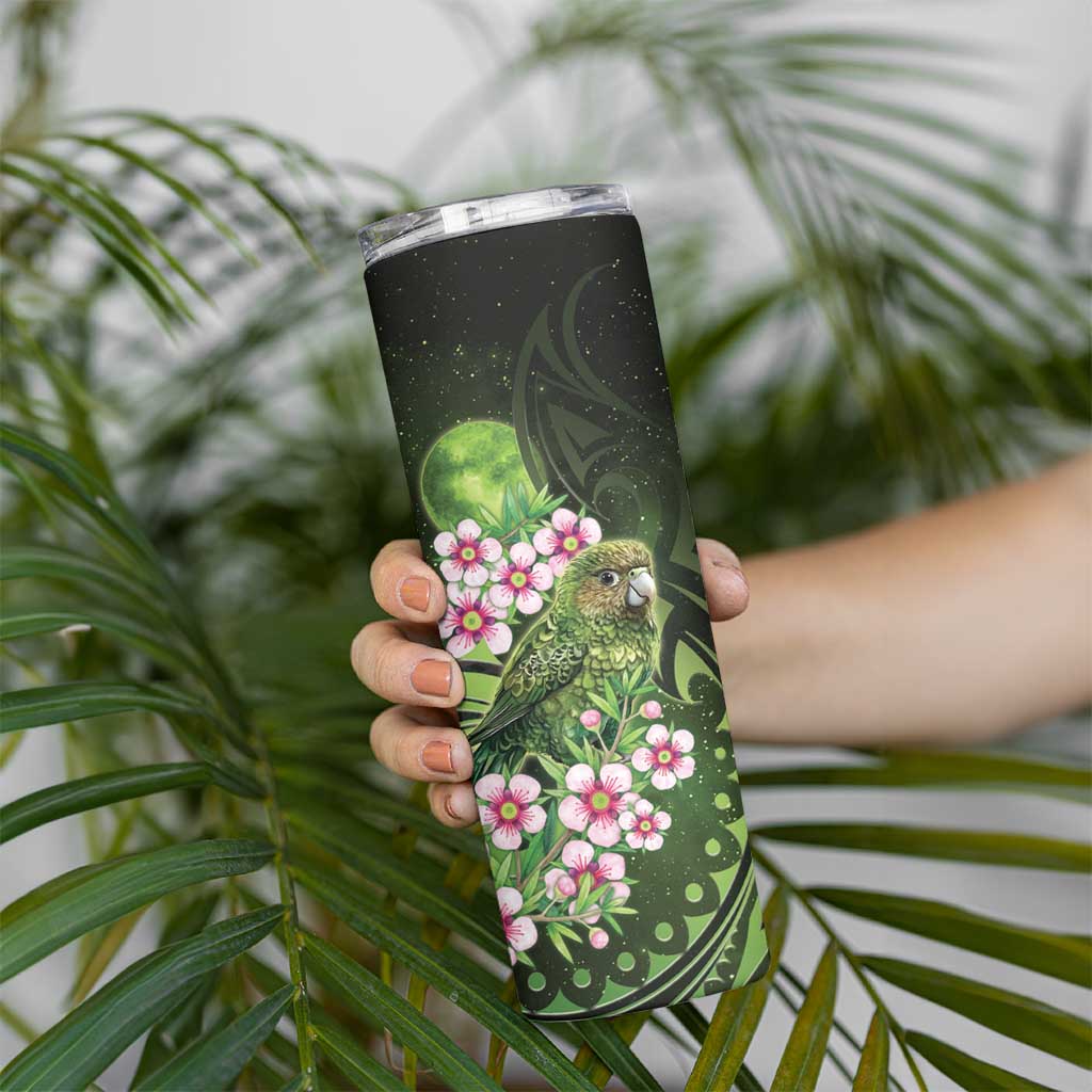 New Zealand Aotearoa Kakapo Skinny Tumbler Maori Pattern With Manuka Galaxy Style LT05 - Polynesian Pride
