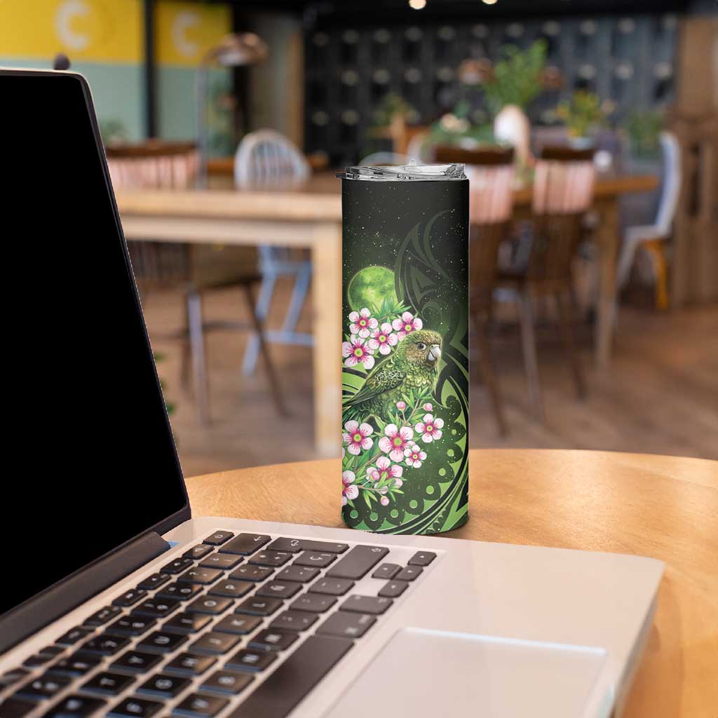 New Zealand Aotearoa Kakapo Skinny Tumbler Maori Pattern With Manuka Galaxy Style LT05 - Polynesian Pride