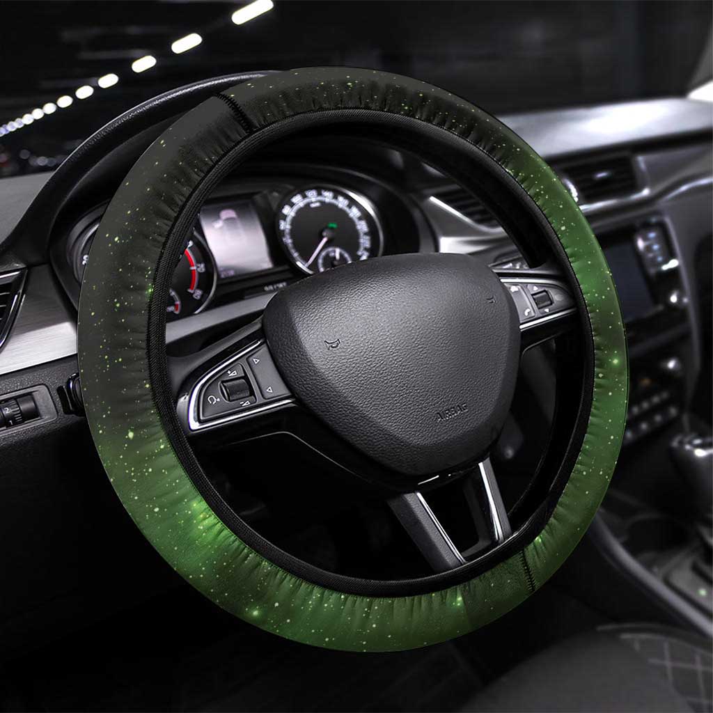 New Zealand Aotearoa Kakapo Steering Wheel Cover Maori Pattern With Manuka Galaxy Style - Polynesian Pride