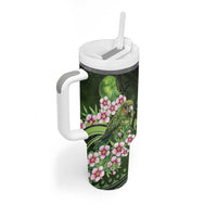 New Zealand Aotearoa Kakapo Tumbler With Handle Maori Pattern With Manuka Galaxy Style LT05 - Polynesian Pride