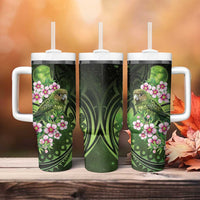 New Zealand Aotearoa Kakapo Tumbler With Handle Maori Pattern With Manuka Galaxy Style LT05 - Polynesian Pride