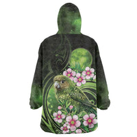 New Zealand Aotearoa Kakapo Wearable Blanket Hoodie Maori Pattern With Manuka Galaxy Style LT05 - Polynesian Pride