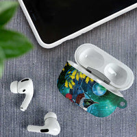 New Zealand Tui Bird AirPods Case Maori Koru With Pohutukawa Galaxy Style LT05 - Polynesian Pride