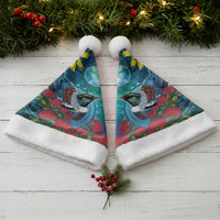 New Zealand Tui Bird Christmas Santa Hat Maori Koru With Pohutukawa Galaxy Style LT05 - Polynesian Pride