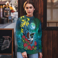 New Zealand Tui Bird Ugly Christmas Sweater Maori Koru With Pohutukawa Galaxy Style LT05 - Polynesian Pride