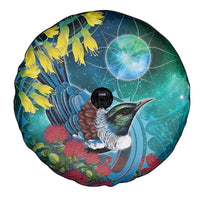 New Zealand Tui Bird Spare Tire Cover Maori Koru With Pohutukawa Galaxy Style LT05 - Polynesian Pride