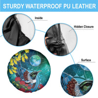 New Zealand Tui Bird Spare Tire Cover Maori Koru With Pohutukawa Galaxy Style LT05 - Polynesian Pride