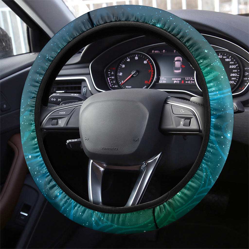 New Zealand Tui Bird Steering Wheel Cover Maori Koru With Pohutukawa Galaxy Style LT05 - Polynesian Pride