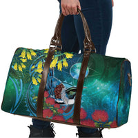 New Zealand Tui Bird Travel Bag Maori Koru With Pohutukawa Galaxy Style LT05 - Polynesian Pride