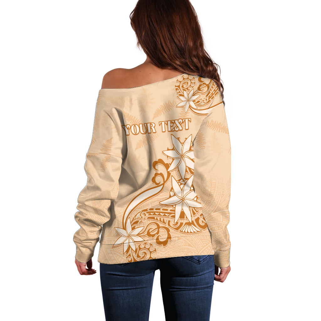 Personalised New Zealand Auckland Folk Festival Off Shoulder Sweater Vintage Style LT05 - Polynesian Pride