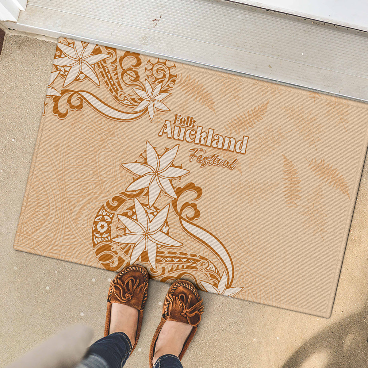 New Zealand Auckland Folk Festival Rubber Doormat Vintage Style LT05 - Polynesian Pride