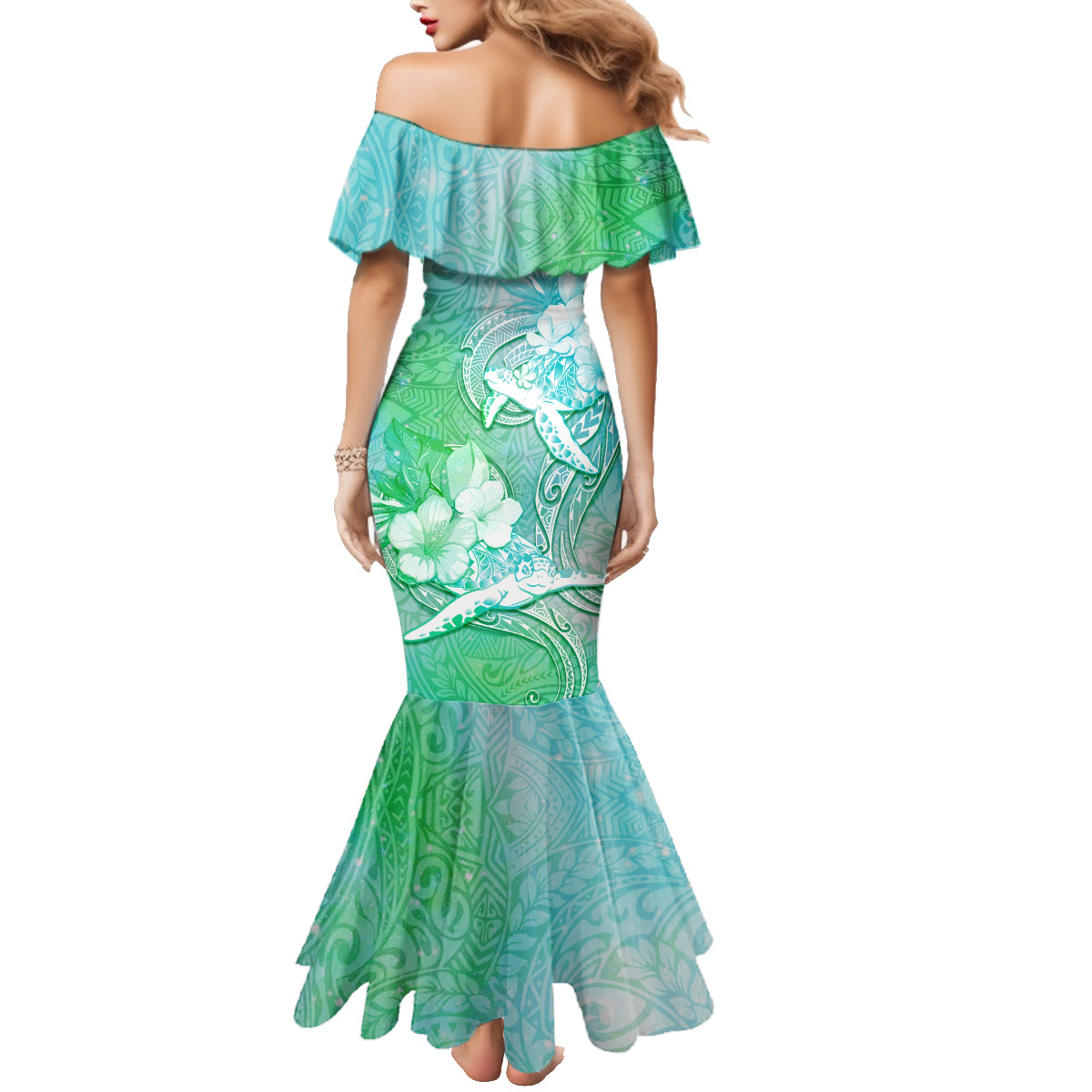 Couple Sea Turtle One Love One Heart Family Matching Mermaid Dress and Hawaiian Shirt LT05 - Polynesian Pride