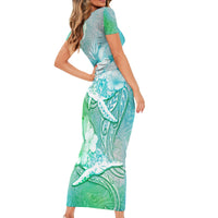 Couple Sea Turtle One Love One Heart Short Sleeve Bodycon Dress LT05 - Polynesian Pride
