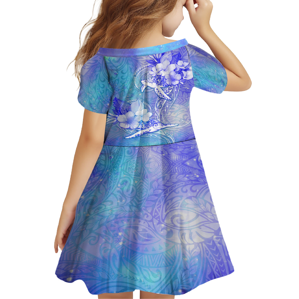 Couple Blue Sea Turtle Heart Love Family Matching Tank Maxi Dress and Hawaiian Shirt LT05 - Polynesian Pride