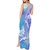 Couple Blue Sea Turtle Heart Love Tank Maxi Dress LT05 - Polynesian Pride