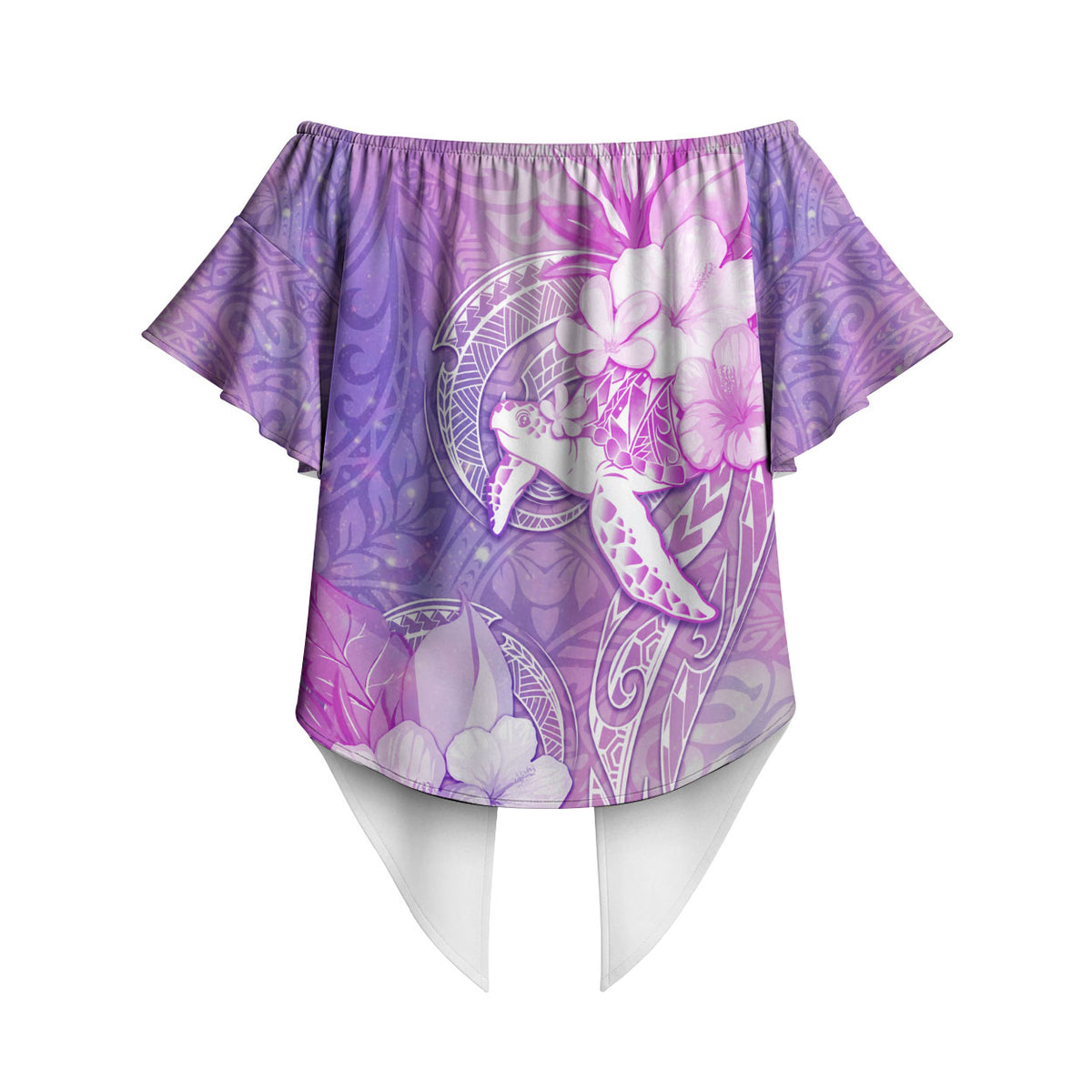 Couple Sea Turtle Love Give Us A Fairytale Off Shoulder Wrap Waist Top LT05 - Polynesian Pride