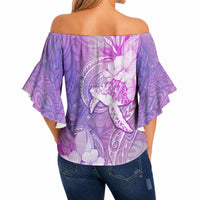 Couple Sea Turtle Love Give Us A Fairytale Off Shoulder Wrap Waist Top LT05 - Polynesian Pride