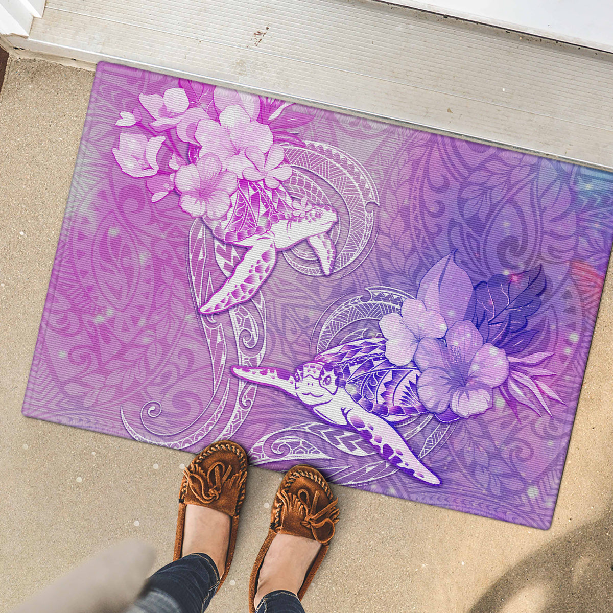Couple Sea Turtle Love Give Us A Fairytale Rubber Doormat LT05 - Polynesian Pride