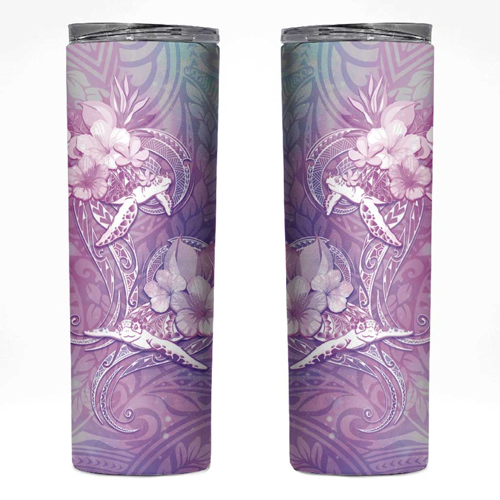 Couple Sea Turtle Love Give Us A Fairytale Skinny Tumbler LT05 Pink - Polynesian Pride