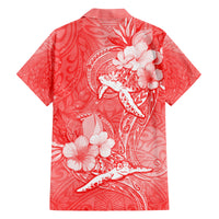 Polynesia Sea Turtle Couple Family Matching Summer Maxi Dress and Hawaiian Shirt Happy Valentine Day Red LT05 - Polynesian Pride