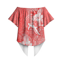Polynesia Sea Turtle Couple Off Shoulder Wrap Waist Top Happy Valentine Day Red LT05 - Polynesian Pride