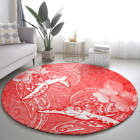 Polynesia Sea Turtle Couple Round Carpet Happy Valentine Day Red LT05 - Polynesian Pride