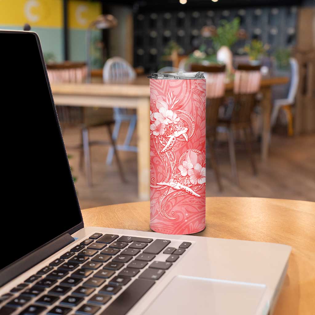 Polynesia Sea Turtle Couple Skinny Tumbler Happy Valentine Day Red LT05