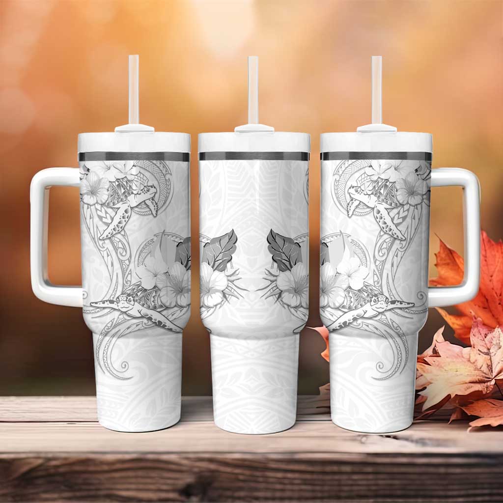 Polynesia Sea Turtle Couple Tumbler With Handle Happy Valentine Day White