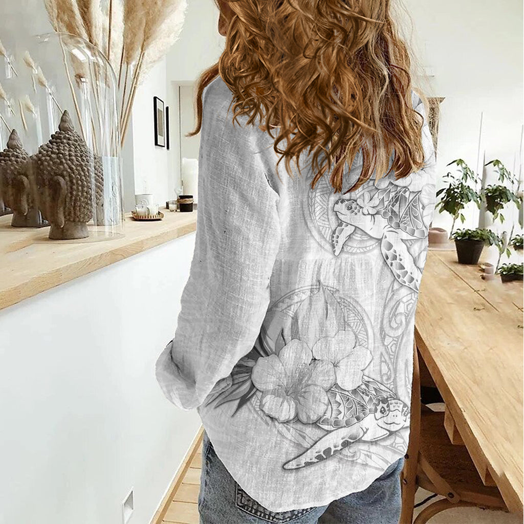 Polynesia Sea Turtle Couple Women Casual Shirt Happy Valentine Day White LT05 - Polynesian Pride