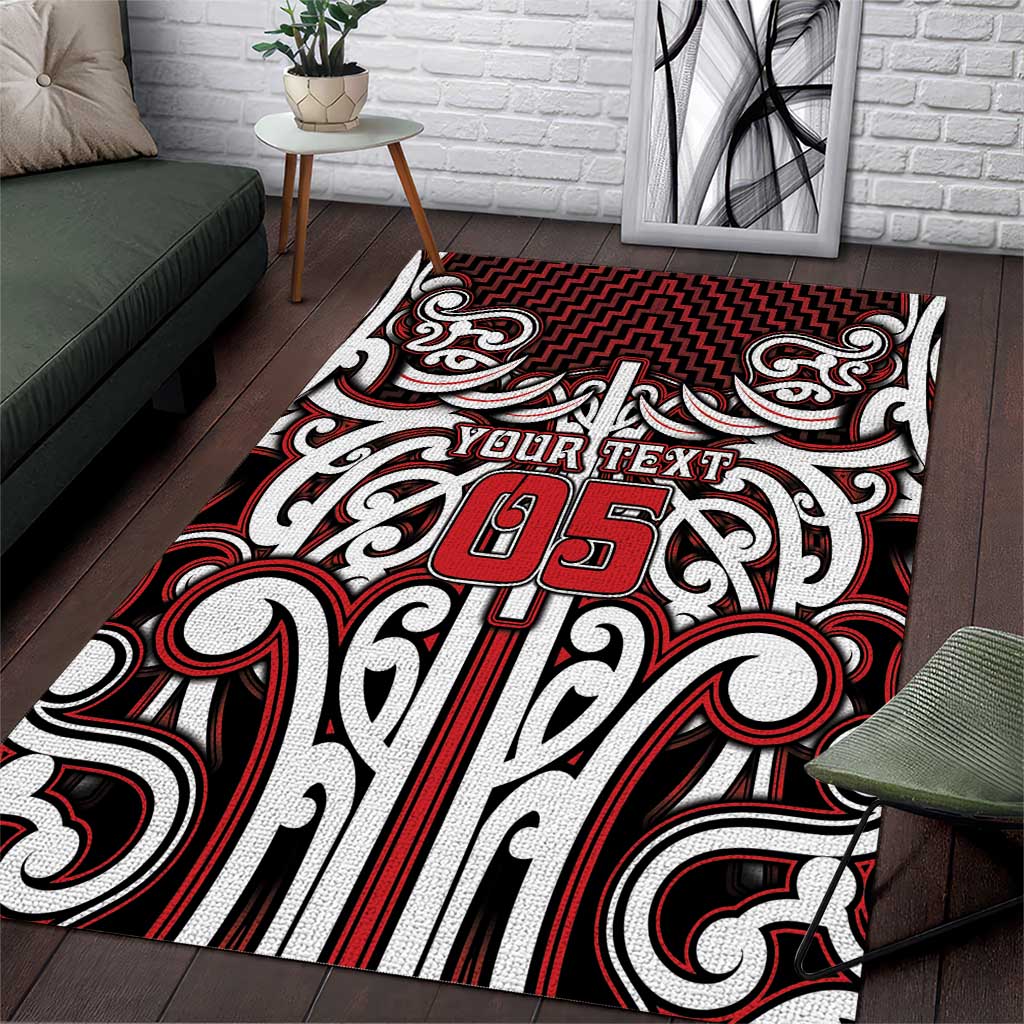 Custom Aotearoa Ngapuhi Area Rug Maori Tribal Pattern Mix Poutama