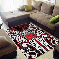 Custom Aotearoa Ngapuhi Area Rug Maori Tribal Pattern Mix Poutama