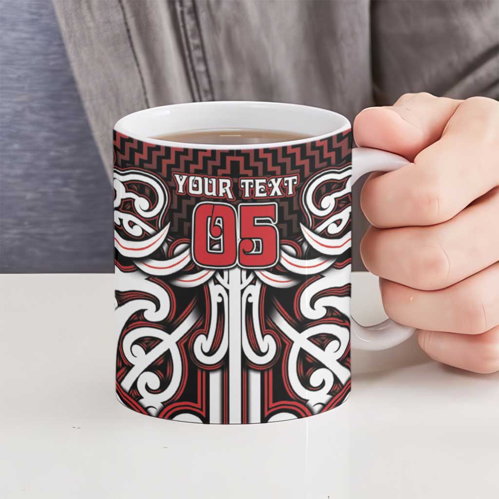 Custom Aotearoa Ngapuhi Ceramic Mug Maori Tribal Pattern Mix Poutama