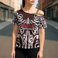 Custom Aotearoa Ngapuhi Cross Shoulder Shirt Maori Tribal Pattern Mix Poutama LT05 - Polynesian Pride