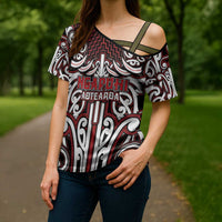 Custom Aotearoa Ngapuhi Cross Shoulder Shirt Maori Tribal Pattern Mix Poutama LT05 - Polynesian Pride