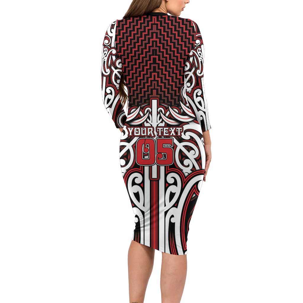 Custom Aotearoa Ngapuhi Family Matching Long Sleeve Bodycon Dress and Hawaiian Shirt Maori Tribal Pattern Mix Poutama LT05 - Polynesian Pride