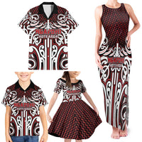 Custom Aotearoa Ngapuhi Family Matching Tank Maxi Dress and Hawaiian Shirt Maori Tribal Pattern Mix Poutama LT05 - Polynesian Pride