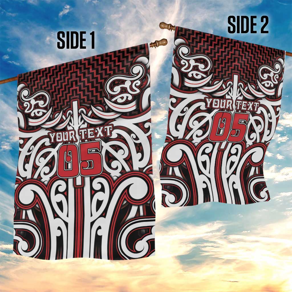Custom Aotearoa Ngapuhi Garden Flag Maori Tribal Pattern Mix Poutama
