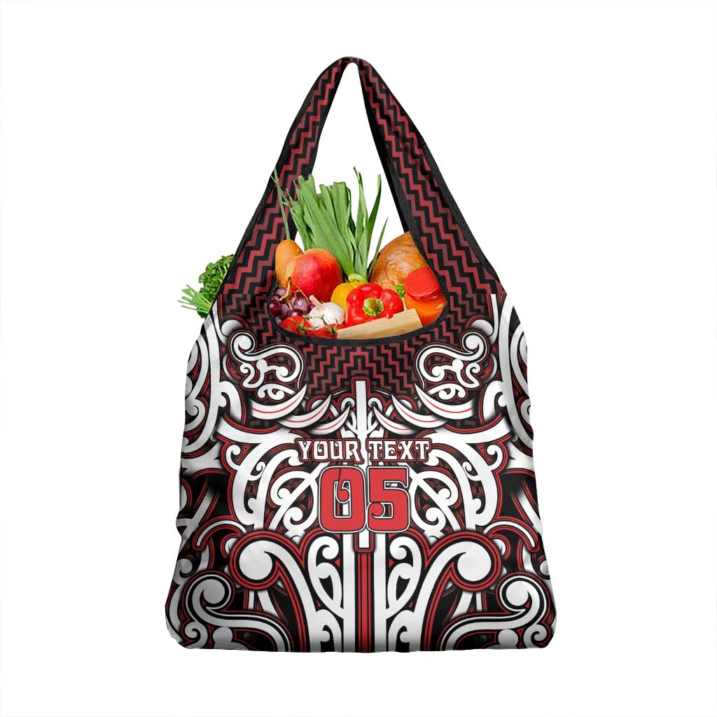 Custom Aotearoa Ngapuhi Grocery Bag Maori Tribal Pattern Mix Poutama