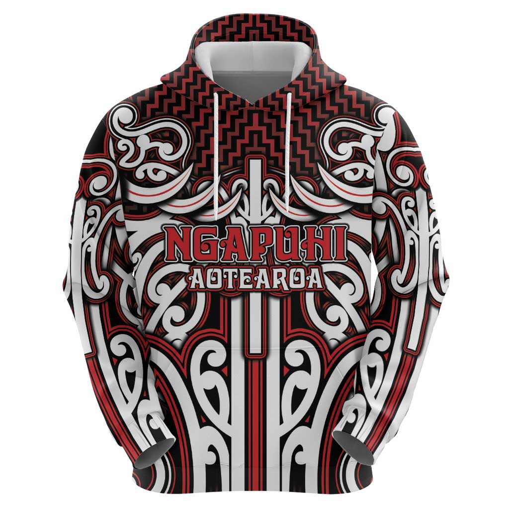 Custom Aotearoa Ngapuhi Hoodie Maori Tribal Pattern Mix Poutama