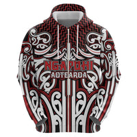 Custom Aotearoa Ngapuhi Hoodie Maori Tribal Pattern Mix Poutama