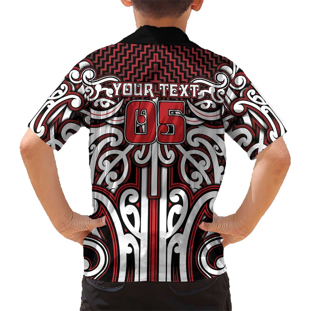 Custom Aotearoa Ngapuhi Kid Hawaiian Shirt Maori Tribal Pattern Mix Poutama LT05 - Polynesian Pride